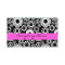 Bold Black White Pink Retro Stylized Flower Dot 