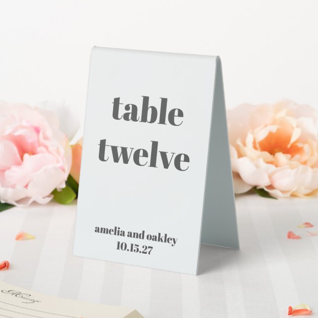 Bold Black White Retro Custom Wedding Number Table Tent (In SItu (Wedding))