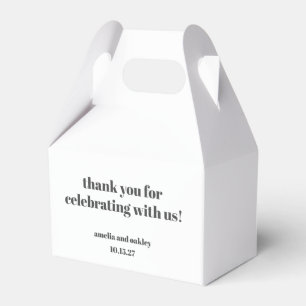 Bold Black White Retro Custom Wedding Thank You Favor Boxes
