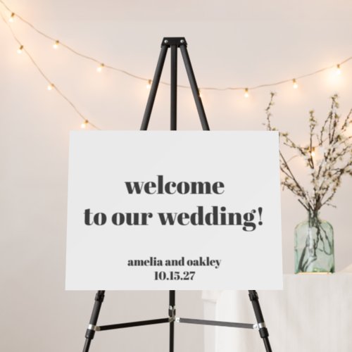 Bold Black White Retro Custom Wedding Welcome Sign