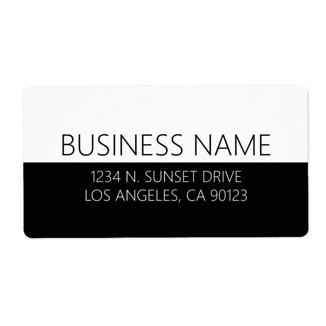 Bold Black & White Return Address Label (Front)