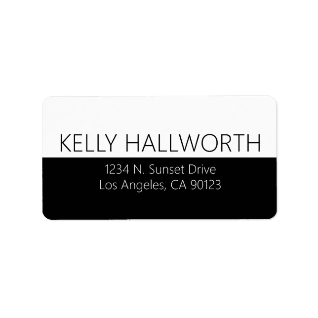 Bold Black & White Return Address Label (Front)