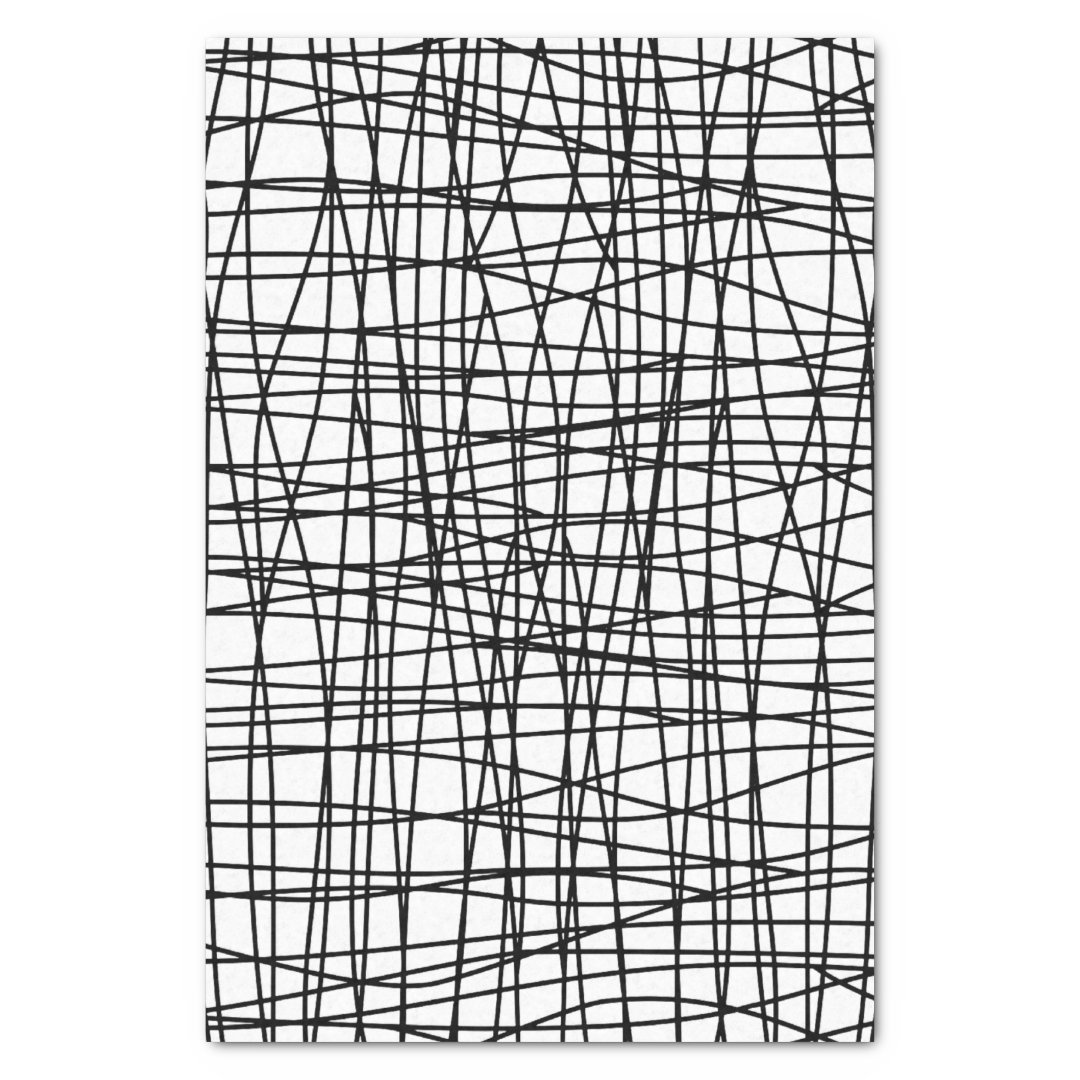 Bold Black & White Scribble Art Tissue Paper | Zazzle