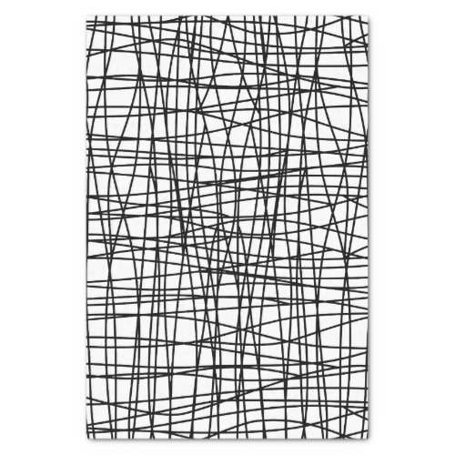Bold Black  White Scribble Art Tissue Paper
