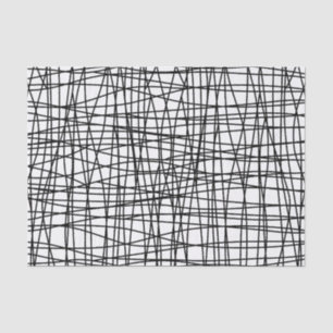 Bold Black & White Scribble Art Tissue Paper