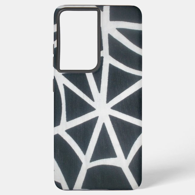 Bold Black & White Spider Web Geometric Pattern Samsung Galaxy Case (Back)