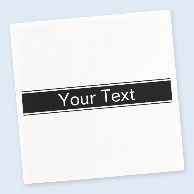 Bold Black & White Stripe Editable Text Napkins (Creator Uploaded)