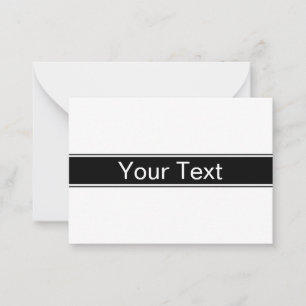 Bold Black & White Stripe Editable Text Note Card