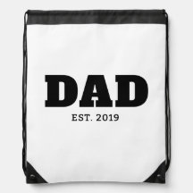 Bold Black & White Text Est Year Dad