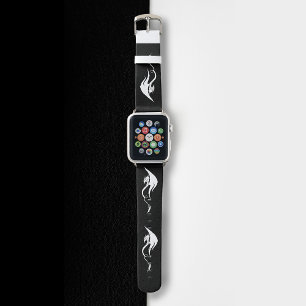 Bold Black White Tribal Dragon Illustration Design Apple Watch Band