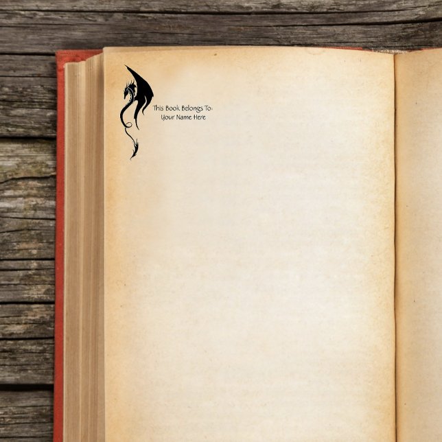 Bold Black White Tribal Dragon Illustration Design Rubber Stamp (Creator Uploaded)