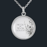Bold Black & White Wildflowers Sterling Silver Necklace<br><div class="desc">Bold Black & White Wildflowers Sterling Silver Necklace

From our ‘Bold Black & White Flowers’ Collection. Visit our shop for more coordinating wedding and event supplies,  decor and favors.</div>