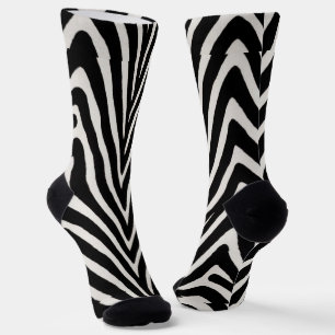 🖤 Bold Black White Zebra Modern Style 🖤 Socks