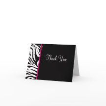 Bold Black & White Zebra Print Thank You Card