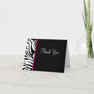 Bold Black & White Zebra Print Thank You Card