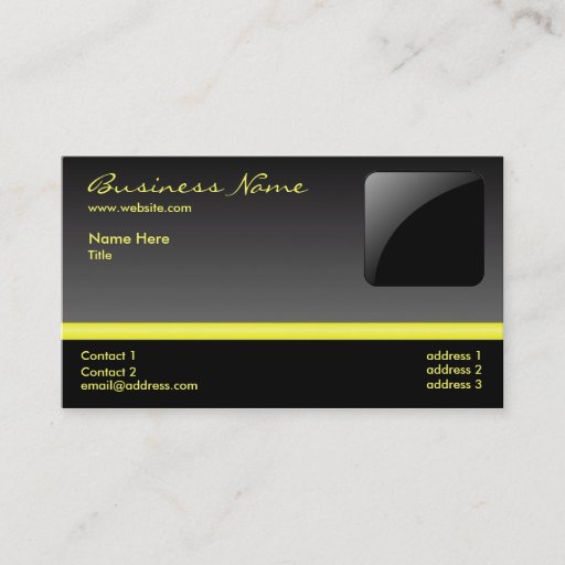 Customizable Bold Black & Yellow business card - add your logo