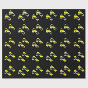 Bold, Black & Yellow Stripes 11 Event # (Birthday) Wrapping Paper