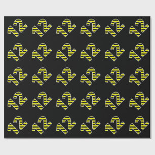 Bold, Black & Yellow Stripes 12 Event # (Birthday) Wrapping Paper