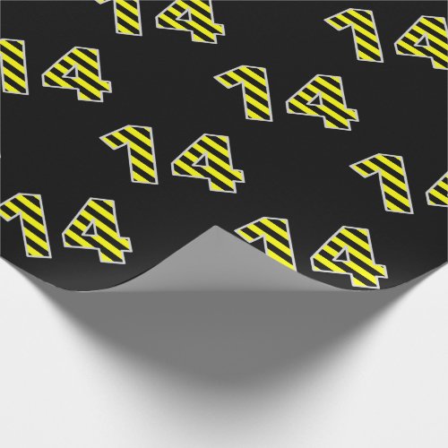 Bold Black  Yellow Stripes 14 Event  Birthday Wrapping Paper