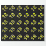 [ Thumbnail: Bold, Black & Yellow Stripes 18 Event # (Birthday) Wrapping Paper ]