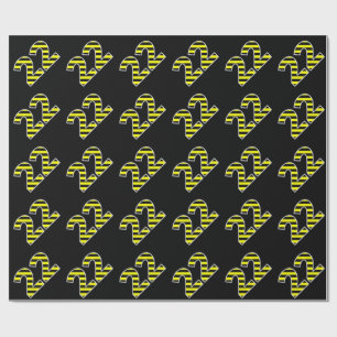 Bold, Black & Yellow Stripes 22 Event # (Birthday) Wrapping Paper