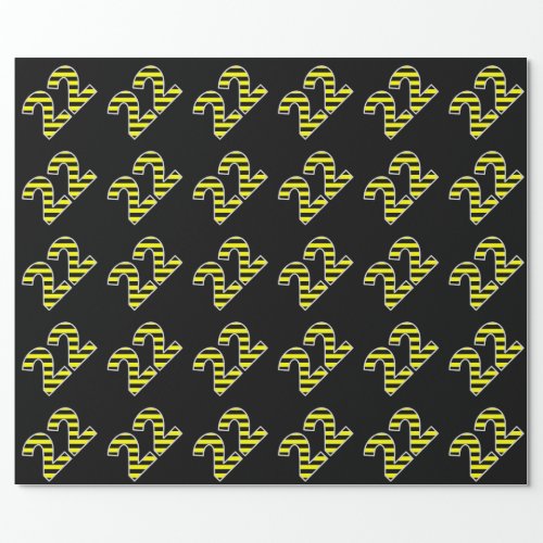 Bold Black  Yellow Stripes 22 Event  Birthday Wrapping Paper