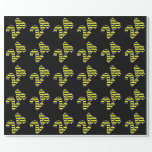 [ Thumbnail: Bold, Black & Yellow Stripes 24 Event # (Birthday) Wrapping Paper ]