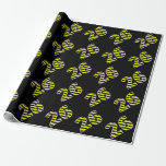 [ Thumbnail: Bold, Black & Yellow Stripes 26 Event # (Birthday) Wrapping Paper ]