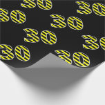 [ Thumbnail: Bold, Black & Yellow Stripes 30 Event # (Birthday) Wrapping Paper ]