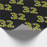 [ Thumbnail: Bold, Black & Yellow Stripes 32 Event # (Birthday) Wrapping Paper ]