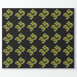 [ Thumbnail: Bold, Black & Yellow Stripes 35 Event # (Birthday) Wrapping Paper ]