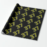 [ Thumbnail: Bold, Black & Yellow Stripes 37 Event # (Birthday) Wrapping Paper ]