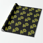 [ Thumbnail: Bold, Black & Yellow Stripes 40 Event # (Birthday) Wrapping Paper ]