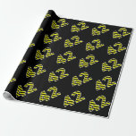 [ Thumbnail: Bold, Black & Yellow Stripes 42 Event # (Birthday) Wrapping Paper ]