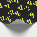 [ Thumbnail: Bold, Black & Yellow Stripes 44 Event # (Birthday) Wrapping Paper ]