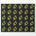 [ Thumbnail: Bold, Black & Yellow Stripes 47 Event # (Birthday) Wrapping Paper ]