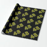 [ Thumbnail: Bold, Black & Yellow Stripes 48 Event # (Birthday) Wrapping Paper ]