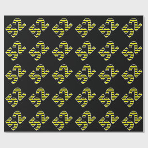 Bold, Black & Yellow Stripes 52 Event # (Birthday) Wrapping Paper
