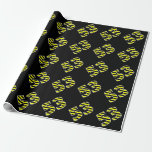 [ Thumbnail: Bold, Black & Yellow Stripes 53 Event # (Birthday) Wrapping Paper ]