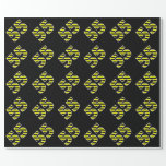 [ Thumbnail: Bold, Black & Yellow Stripes 55 Event # (Birthday) Wrapping Paper ]
