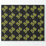 [ Thumbnail: Bold, Black & Yellow Stripes 56 Event # (Birthday) Wrapping Paper ]