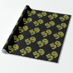 [ Thumbnail: Bold, Black & Yellow Stripes 59 Event # (Birthday) Wrapping Paper ]