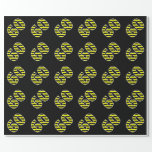 [ Thumbnail: Bold, Black & Yellow Stripes 60 Event # (Birthday) Wrapping Paper ]