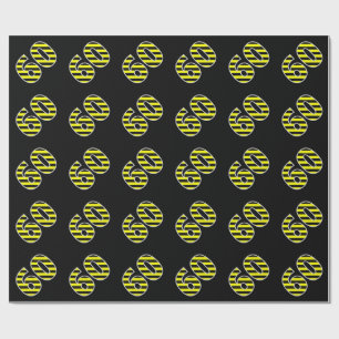 Bold, Black & Yellow Stripes 60 Event # (Birthday) Wrapping Paper
