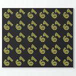 [ Thumbnail: Bold, Black & Yellow Stripes 61 Event # (Birthday) Wrapping Paper ]