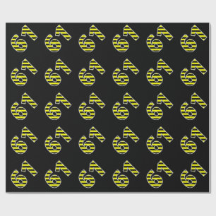 Bold, Black & Yellow Stripes 61 Event # (Birthday) Wrapping Paper