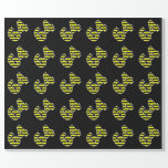 [ Thumbnail: Bold, Black & Yellow Stripes 64 Event # (Birthday) Wrapping Paper ]