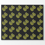 [ Thumbnail: Bold, Black & Yellow Stripes 66 Event # (Birthday) Wrapping Paper ]