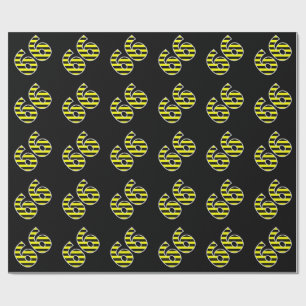 Bold, Black & Yellow Stripes 66 Event # (Birthday) Wrapping Paper