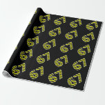 [ Thumbnail: Bold, Black & Yellow Stripes 67 Event # (Birthday) Wrapping Paper ]